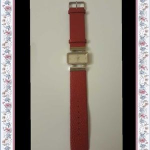 Finart Red with silver rectangle Wristwatch